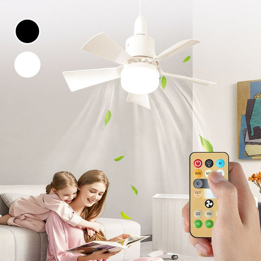 🥳 50% OFF! 🥳 2-in-1 Portable Ceiling Fan & Light With Remote Control