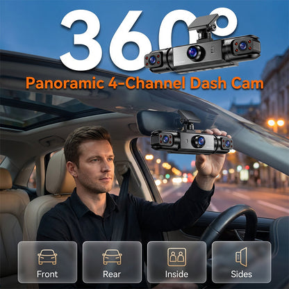 360° Dash Cam with 1080P HD Recording