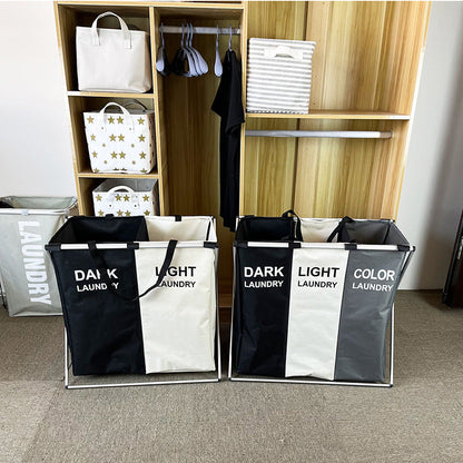 Foldable 3-Section Laundry Hamper Sorter & The interior is cleaner