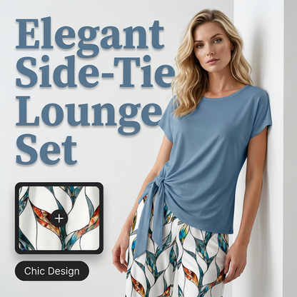 👗 50% OFF NOW!  🔥 Women's Side-Tie Top & Patterned Pants Set