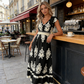 Women's V-Neck Baroque Print Flowy Maxi Dress