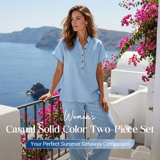 🔥Summer Bestseller🔥 Women's Casual Solid Color Two-Piece Set & ✈️ Free delivery