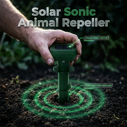 🔥 Hot Sale 50% OFF ☘️ Solar Powered Ultrasonic Mole Repeller Stake