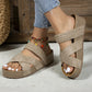 Women's Criss-Cross Woven Strap Wedge Sandals
