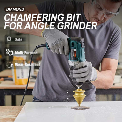 🔧 Diamond Chamfering Bit: Brazed Diamond, M10 Fit, for Porcelain, Tile & Stone, with Adapter