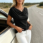 🔥Summer Bestseller🔥 Women's Cowl Neck Cap Sleeve Top