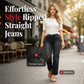 🥳2026 HOT SALE🥳 Women's Casual Ripped Straight-Leg Jeans
