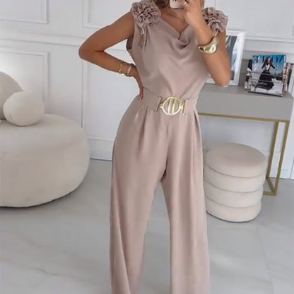 ✈️ Free Shipping✈️   Women's Floral-Embellished Sleeveless Jumpsuit