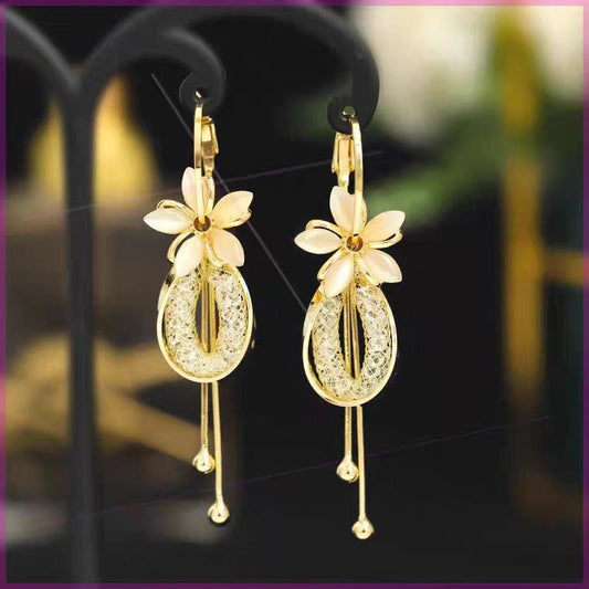 🥳Buy 1 Get 1 Free🔥🔥  Elegant Flower Tassel Dangle Earrings
