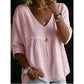 ⚡ LIMITED-TIME 50% OFF! ✨ Women's Casual V-Neck Lace Trim Top
