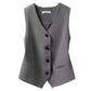 🥳2026 HOT SALE🥳 Elegant Women's V-Neck Button Front Vest
