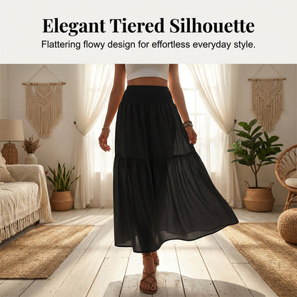 🥳2026 HOT SALE🥳 Women's High-Waist Smocked A-Line Maxi Skirt