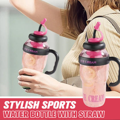 🔥Summer Bestseller🔥 Stylish Large Capacity Sports Water Bottle with Straw