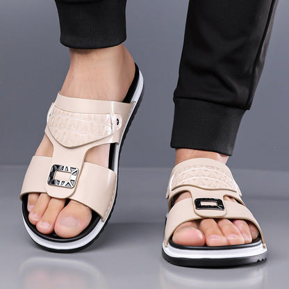 🔥50% OFF!!  and✈️ free shipping🔥 Men's Faux Leather Slip-On Sandals