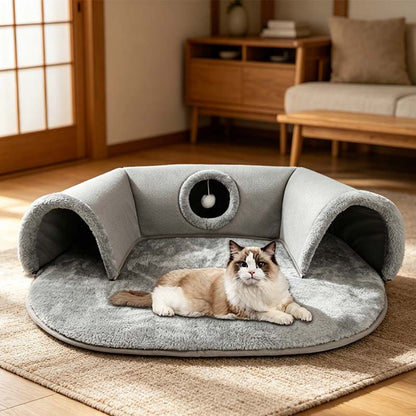 🔥50% OFF!!🔥 Plush 2-in-1 Cat Tunnel Bed  ✈️ Free Shipping