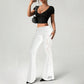 🥳 50% OFF! 🥳Women's Ruched Lace Panel Flare Pants
