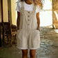 Retro Solid Color Romper with Adjustable Straps