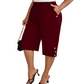 Women's Casual Comfortable Elastic Waist Capri Pants
