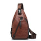 Men's Lightweight PU Leather Chest Bag