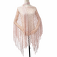 Women’s Hollow-Out Fishnet Tassel Poncho