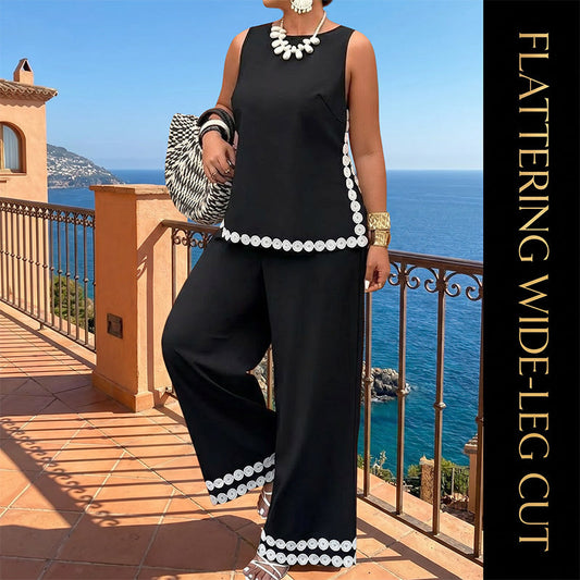 🔥Summer Bestseller🔥Women's Sleeveless Top & Wide-Leg Pants Suit