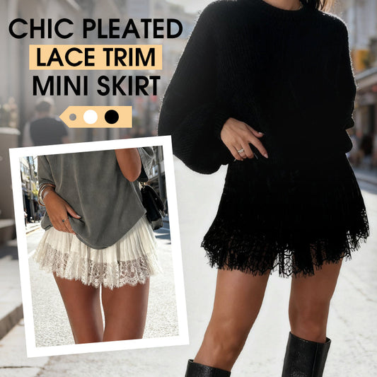 🔥Summer Bestseller🔥Chic Pleated Lace Trim Mini Skirt