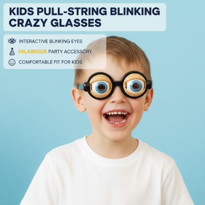 🥳2026 HOT SALE🥳 Kids Pull-String Blinking Crazy Glasses