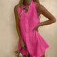 🔥Summer Bestseller🔥Women's Ruffle Trim Button-Front Mini Dress