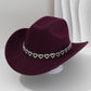 Women's Rhinestone Heart Cowboy Hat Elegant French Jazz Fedora