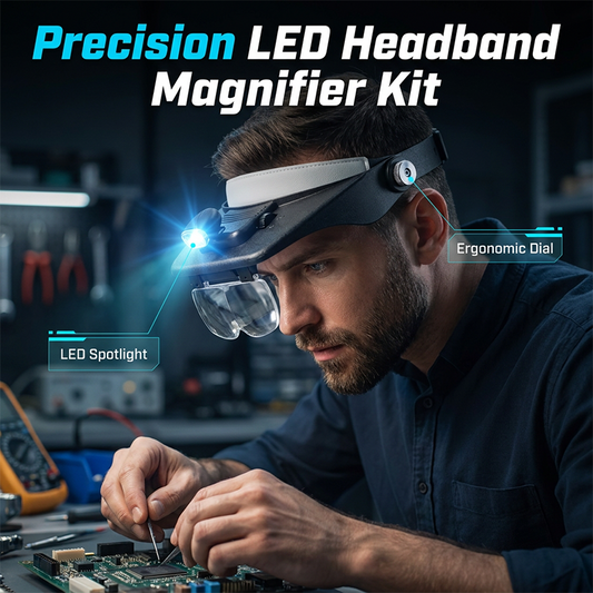 LED Headband Magnifier with 4 Lenses ✈️ Free Shipping