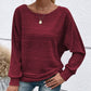 🥳2026 HOT SALE🥳 Solid Round-Neck Striped Top with Long Sleeves