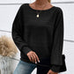 🥳2026 HOT SALE🥳 Solid Round-Neck Striped Top with Long Sleeves