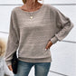 🥳2026 HOT SALE🥳 Solid Round-Neck Striped Top with Long Sleeves