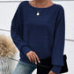 🥳2026 HOT SALE🥳 Solid Round-Neck Striped Top with Long Sleeves