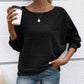 🥳2026 HOT SALE🥳 Solid Round-Neck Striped Top with Long Sleeves