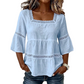 👚 ELEGANT SQUARE NECK SUMMER BLOUSE — Lightweight | Versatile | Holiday-Ready Style 🌸