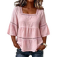 👚 ELEGANT SQUARE NECK SUMMER BLOUSE — Lightweight | Versatile | Holiday-Ready Style 🌸