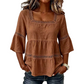 👚 ELEGANT SQUARE NECK SUMMER BLOUSE — Lightweight | Versatile | Holiday-Ready Style 🌸
