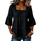 👚 ELEGANT SQUARE NECK SUMMER BLOUSE — Lightweight | Versatile | Holiday-Ready Style 🌸