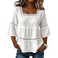 👚 ELEGANT SQUARE NECK SUMMER BLOUSE — Lightweight | Versatile | Holiday-Ready Style 🌸