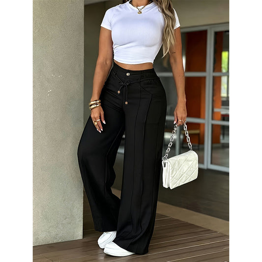 📐 Waist-Defining Straight-Leg Trousers — The Perfect Balance of Comfort and Style