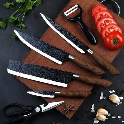 🍴 Stainless Steel Knife Set Block — Professional Kitchen Knives Sharp Durable | Free UK Postage
