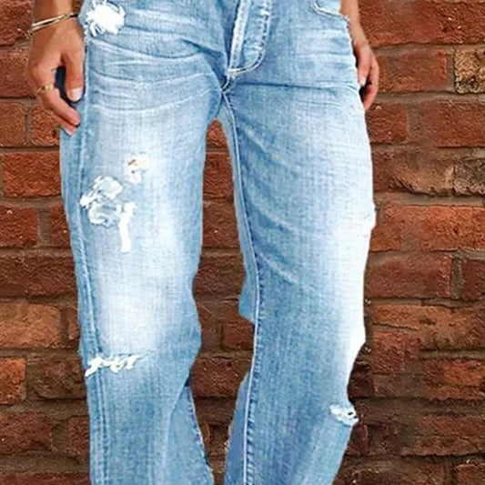 🌟 Artfully Distressed Flare Denim | Worn-In Look, Brand-New Fit