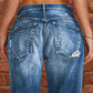 🌟 Artfully Distressed Flare Denim | Worn-In Look, Brand-New Fit