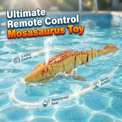 💦 Water Spray RC Dinosaur Boat — Mosasaurus Design | Night Lights | Great for Bath & Pool