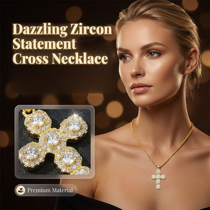 🔥Buy 1 Get 1 Free🔥🕊️ Elegant Cross Necklace with Copper & Zircon | A Timeless Symbol of Faith and Grace