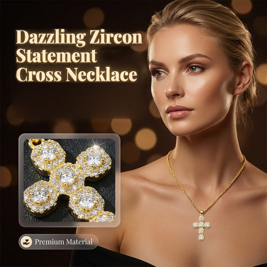 🔥Buy 1 Get 1 Free🔥🕊️ Elegant Cross Necklace with Copper & Zircon | A Timeless Symbol of Faith and Grace