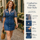 🧵 Lightweight Denim Mini Dress with Lace Overlay — Soft, Breathable & Effortlessly Stylish