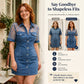 🧵 Lightweight Denim Mini Dress with Lace Overlay — Soft, Breathable & Effortlessly Stylish
