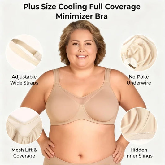 ✨ Lace & Mesh Full Cup Bra for Curvy Women | Unlined Underwire for a Naturally Lifted Shape